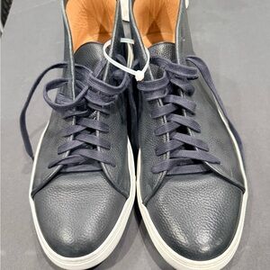 Fabiano Ricci Men's Navy Leather Sneakers